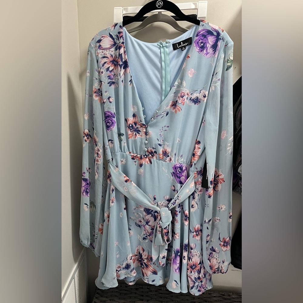 Lulu's Light Blue Floral Women's dress